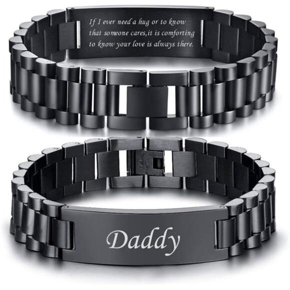 VNOX Masculine Watch Band Stainless Steel Link Bracelet Personalized Jewelry - Picture 1 of 7